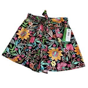 XIX Palms x Tribal Dominica Tropical Floral Print Cover-Up Pull On Shorts Small